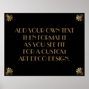 Panneau de mariage personnalisé en Art Déco Or Noi
