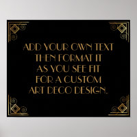 Panneau de mariage personnalisé en Art Déco Or Noi