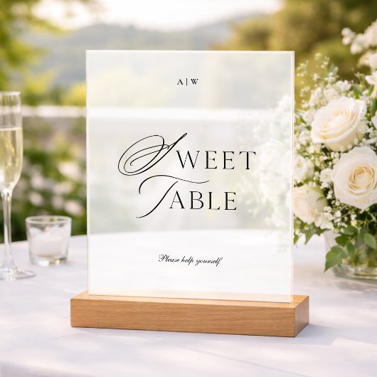 Panneau de mariage pour table de desserts minimali