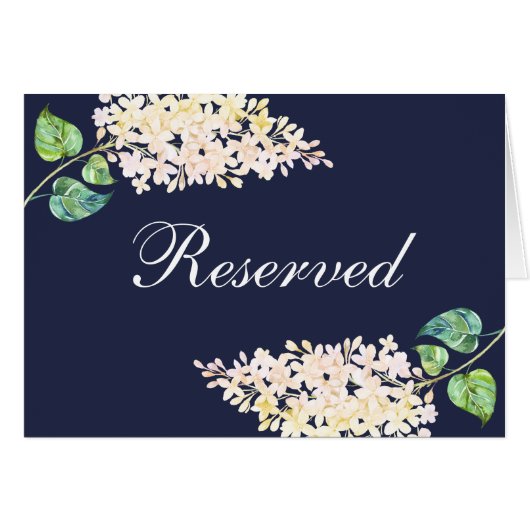 Panneau de mariage réservé Navy. Fleur de lilas bl (Devant Horizontal)