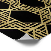 Panneau de mariage rétro Art déco diamant noir or (Coin)