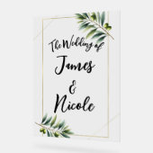 Panneau de mariage rustique feuille d'olive verte  (Angle)