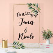 Panneau de mariage rustique feuille d'olive verte  (Mariage)