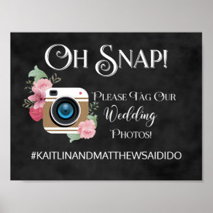 Panneau de mariage sur tableau noir Photos Hashtag