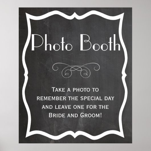 Panneau de Mariage Tableau Noir Photomaton (Devant)