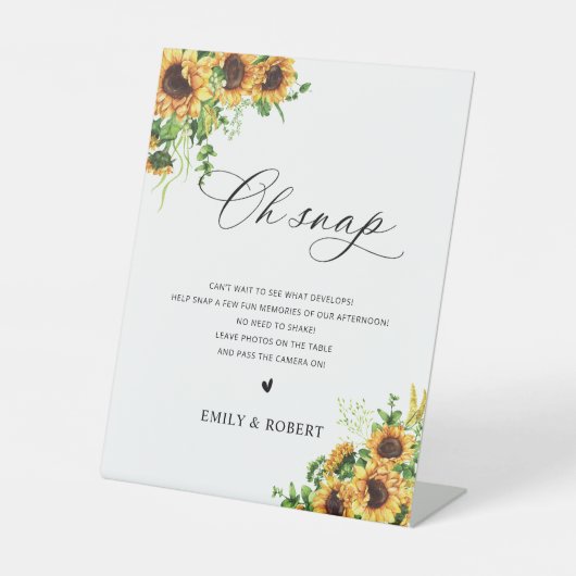 Panneau de mariage tournesol Oh Snap (Recto)
