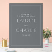 Panneau de mariage typographique gris élégant (Mariage)