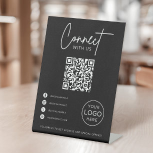 Panneau de médias sociaux QR Code pour entreprise