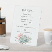 Panneau de menu de bar de mariage aux succulentes  (In SItu)