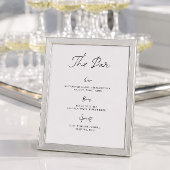 Panneau de menu de bar de mariage dessiné à la mai