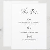 Panneau de menu de bar de mariage dessiné à la mai (Devant / Derrière)