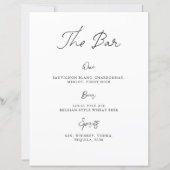 Panneau de menu de bar de mariage dessiné à la mai (Devant)