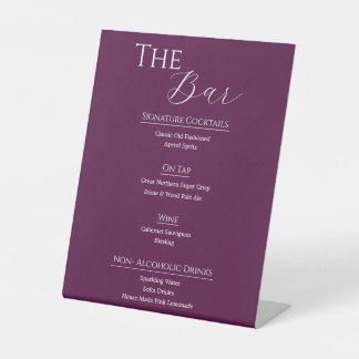 Panneau de menu de bar de mariage en acrylique mod