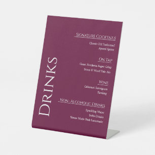 Panneau de menu de bar de mariage en acrylique mod