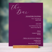 Panneau de menu de bar de mariage en acrylique mod (Neutre)