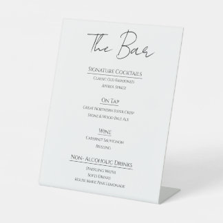 Panneau de menu de bar de mariage en acrylique mod