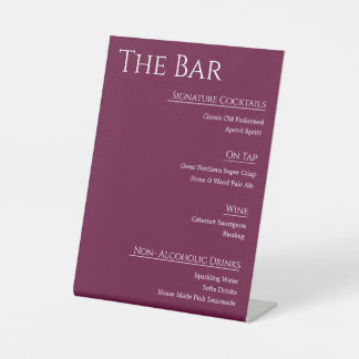 Panneau de menu de bar de mariage en acrylique mod