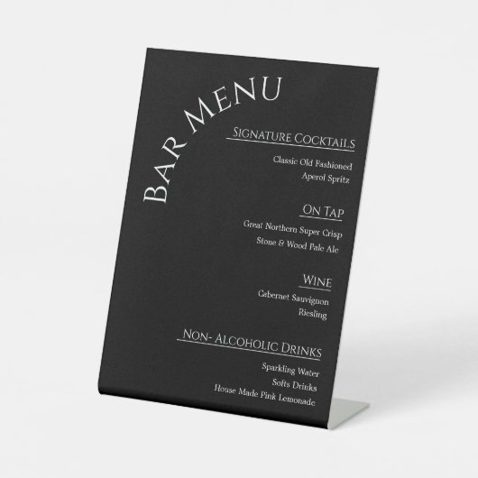Panneau de menu de bar de mariage en acrylique mod (Recto)