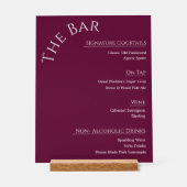 Panneau de menu de bar de mariage en acrylique mod (Recto)
