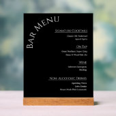 Panneau de menu de bar de mariage en acrylique mod (Neutre)