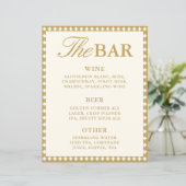 Panneau de menu de bar de mariage rétro salle de b (Debout devant)