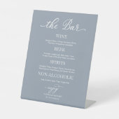 Panneau de menu de bar ouvert de mariage bleu pous (Recto)