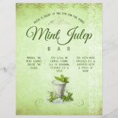 Panneau de menu de bar pour recette de Mint Julep  (Devant)