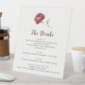 Panneau de menu de boissons à l'aquarelle florale (In SItu)