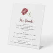 Panneau de menu de boissons à l'aquarelle florale (Recto)
