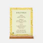 Panneau de menu de boissons au citron Main Squeeze (Recto)
