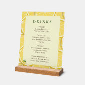 Panneau de menu de boissons au citron Main Squeeze (Angle)