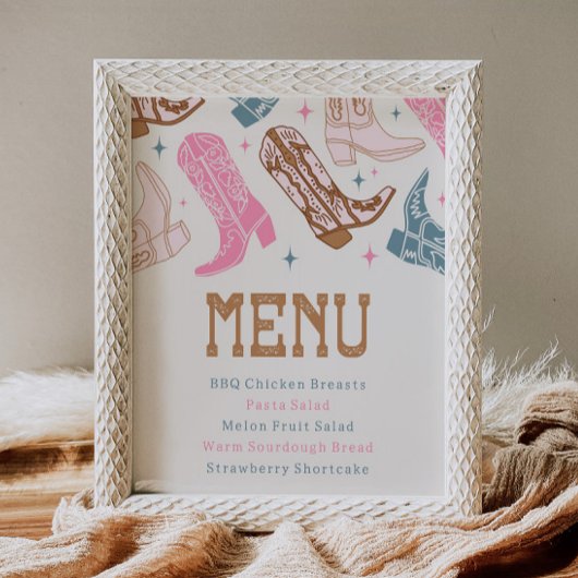 Panneau de menu de fête occidentale commune