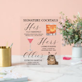 Panneau de menu de la barre des animaux acrylique (Mariage)