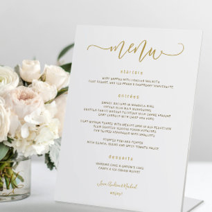 Panneau de menu de mariage calligraphie tourbillon
