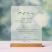 Panneau de menu de mariage en acrylique avec base (Neutre)
