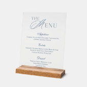 Panneau de menu de mariage en acrylique bleu pouss (Angle)