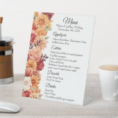 Panneau de menu de mariage floral d'automne sur ta (In SItu)