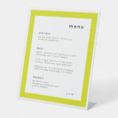 Panneau de menu de mariage jaune Island Citrus (Recto)