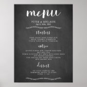 Panneau de menu de mariage sur tableau noir rustiq (Devant)