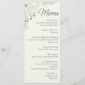 Panneau de menu de réception de mariage botanique (Devant)