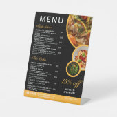 Panneau de menu de restaurant modifiable sur table (Recto)