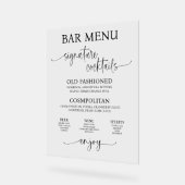 Panneau de menu Mariage acrylique (Angle)