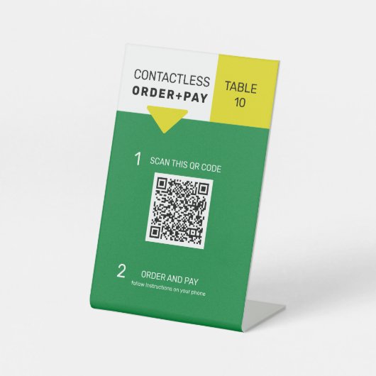 Panneau de menu numérique sans contact avec code Q (Recto)