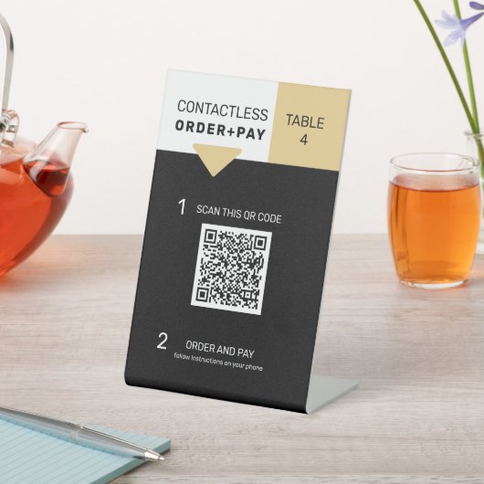 Panneau de menu numérique sur pied avec code QR (In SItu)