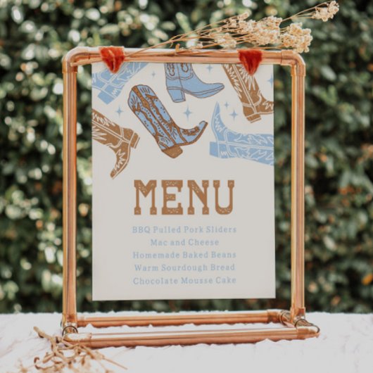 Panneau de menu occidental modifiable 8x10