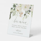 Panneau de menu simple pour bar Fleurs blanches et (Recto)