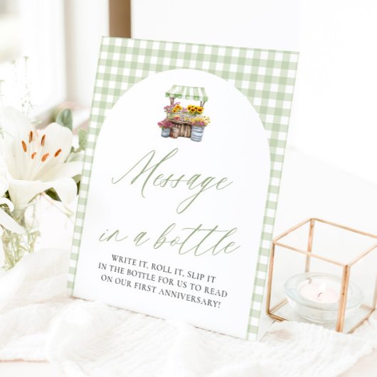 Panneau de message en bouteille du marché fermier 