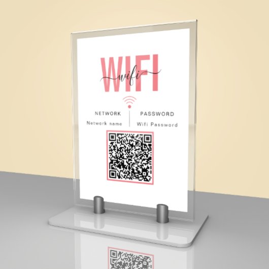 Panneau de mot de passe Wifi mignon | Carte de tab