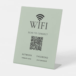 Panneau de mot de passe WiFi minimaliste QR Code V