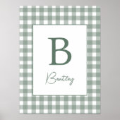 Panneau de nom vert sauge pour garçon décoration m (Devant)
